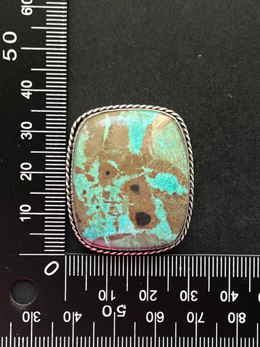 Chrysocolle sertie n°1 (3,7cm x 3cm)