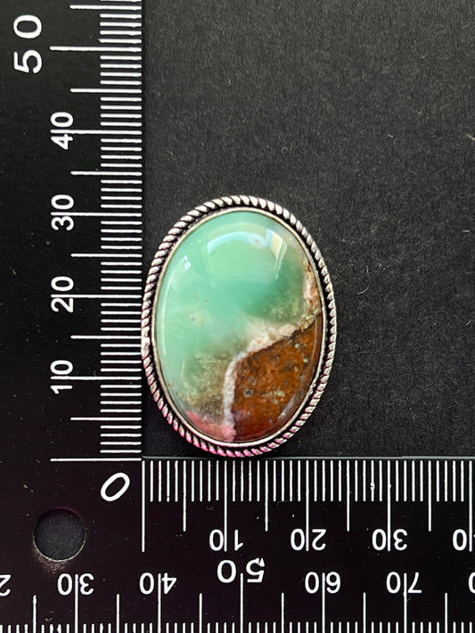 Chrysoprase sertie n°2 (3,3cm x 2,3cm)