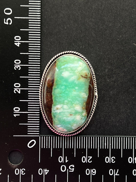 Chrysoprase sertie n°3 (3,7cm x 2,5cm)