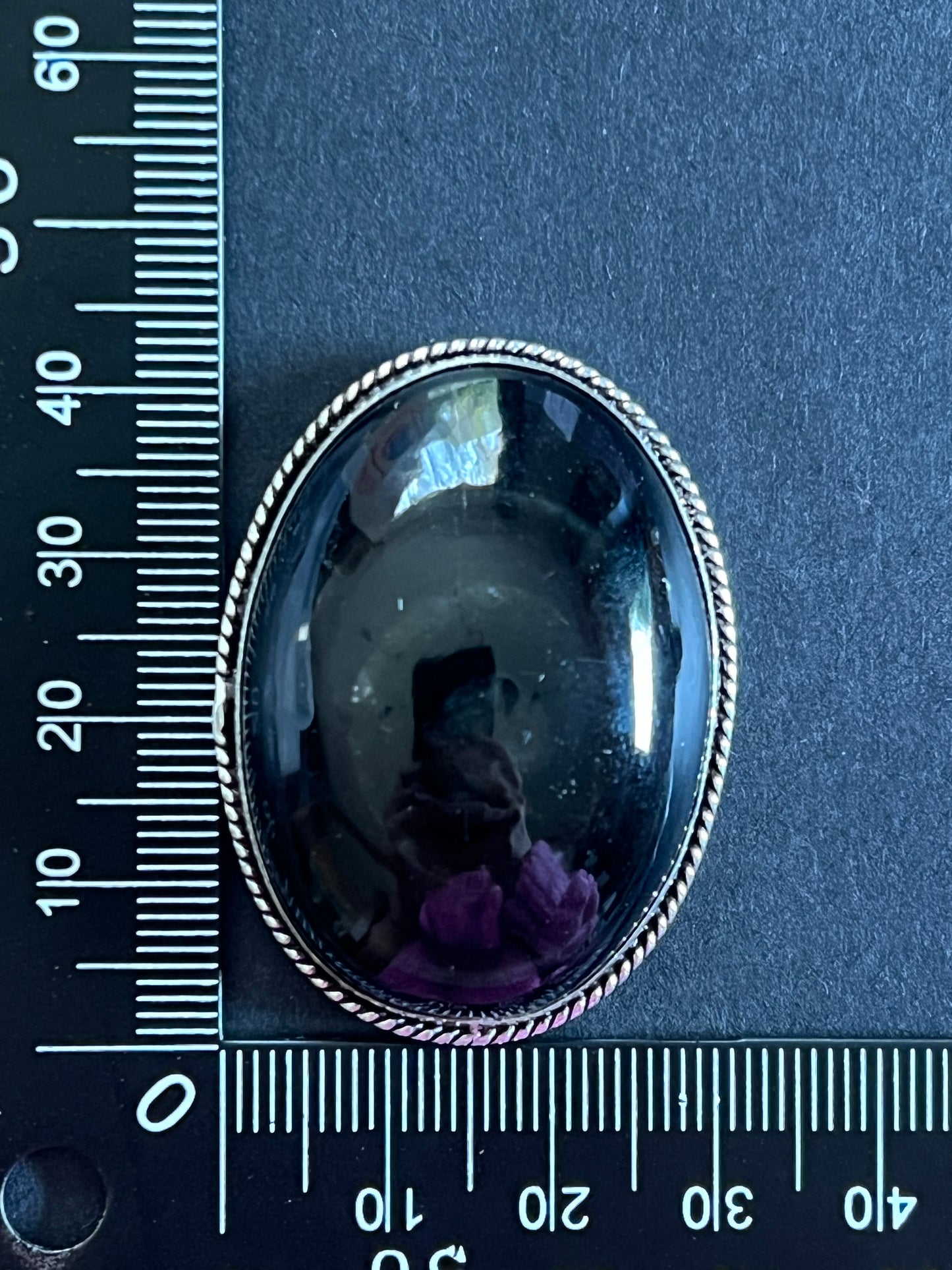 Obsidienne sertie n°1 (4,5cm x 3,3cm)