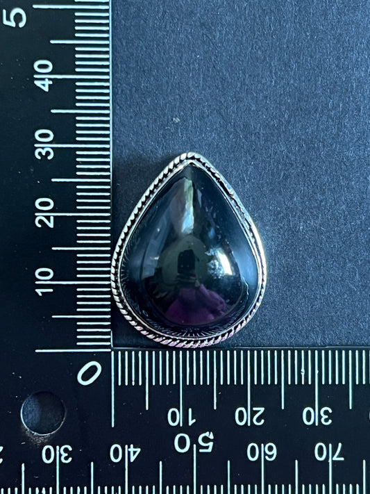 Obsidienne sertie n°2 (3cm x 2,4cm)