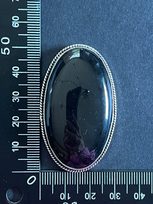 Obsidienne sertie n°3 (5,3cm x 3cm)