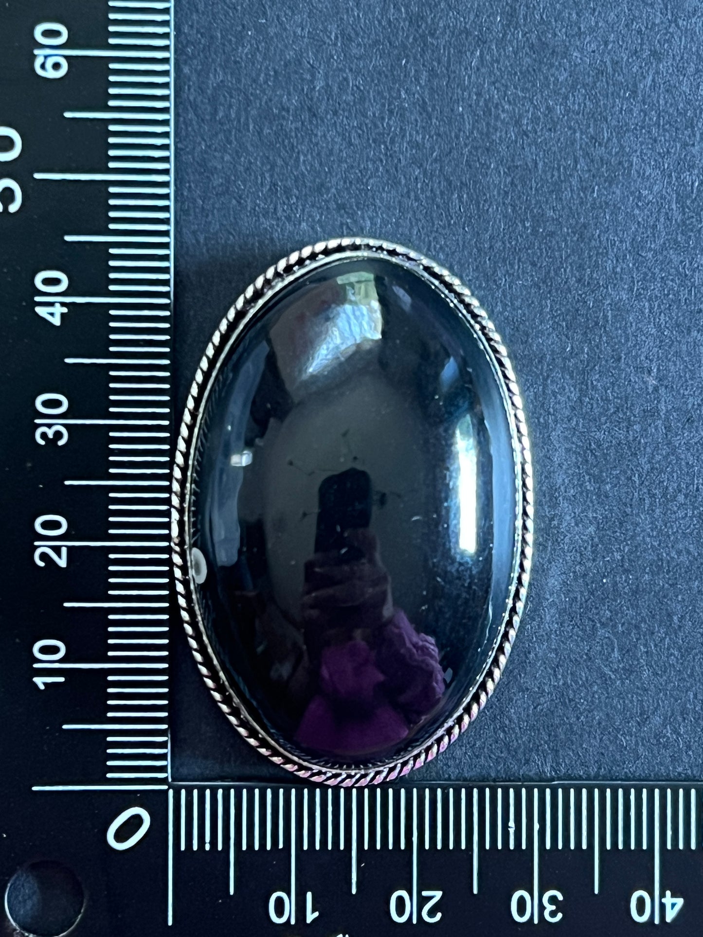 Obsidienne sertie n°4 (4,5cm x 3cm)