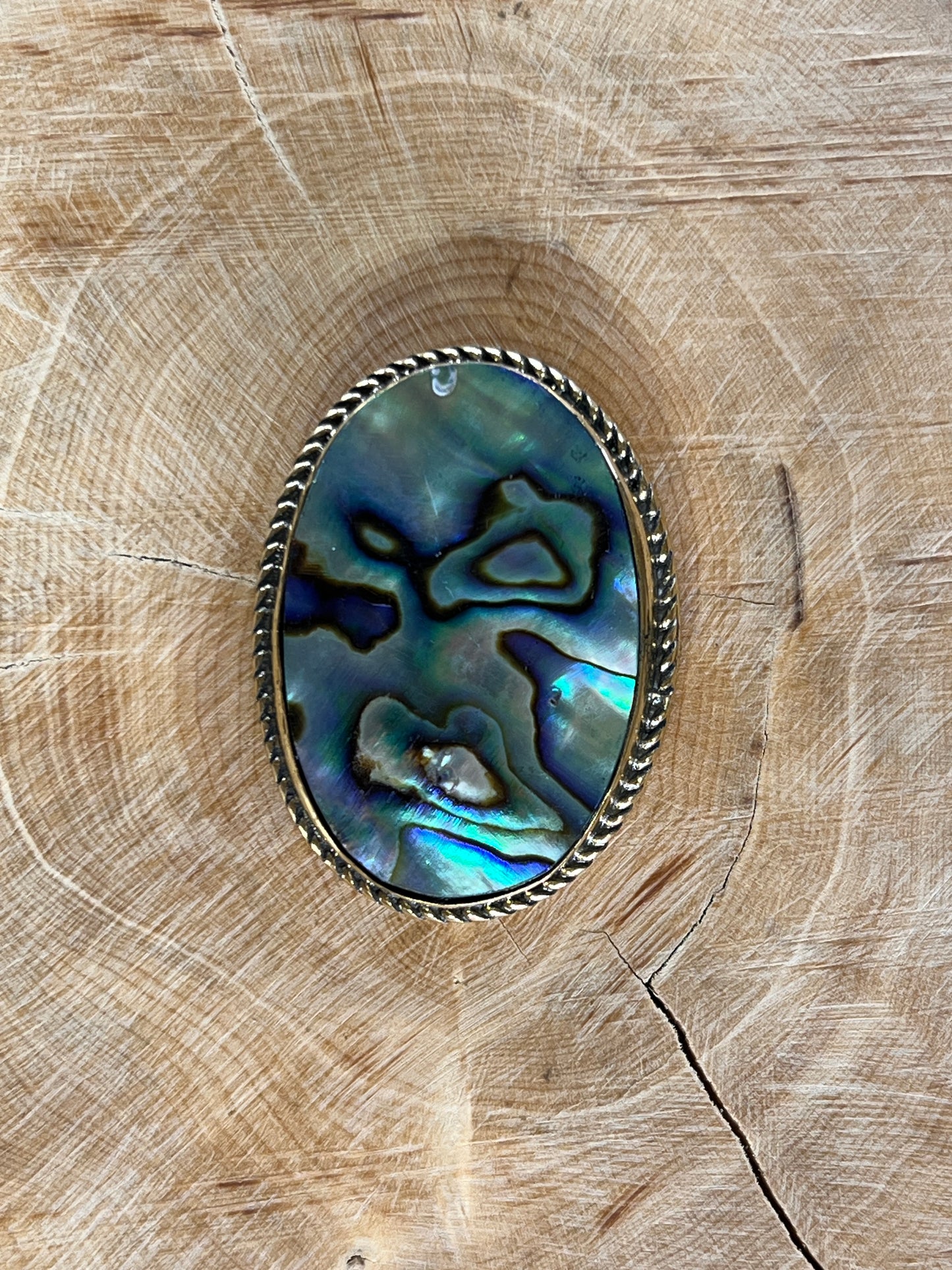 Abalone Shell sertie doré n°D1 (3,5cm x 2,7cm)