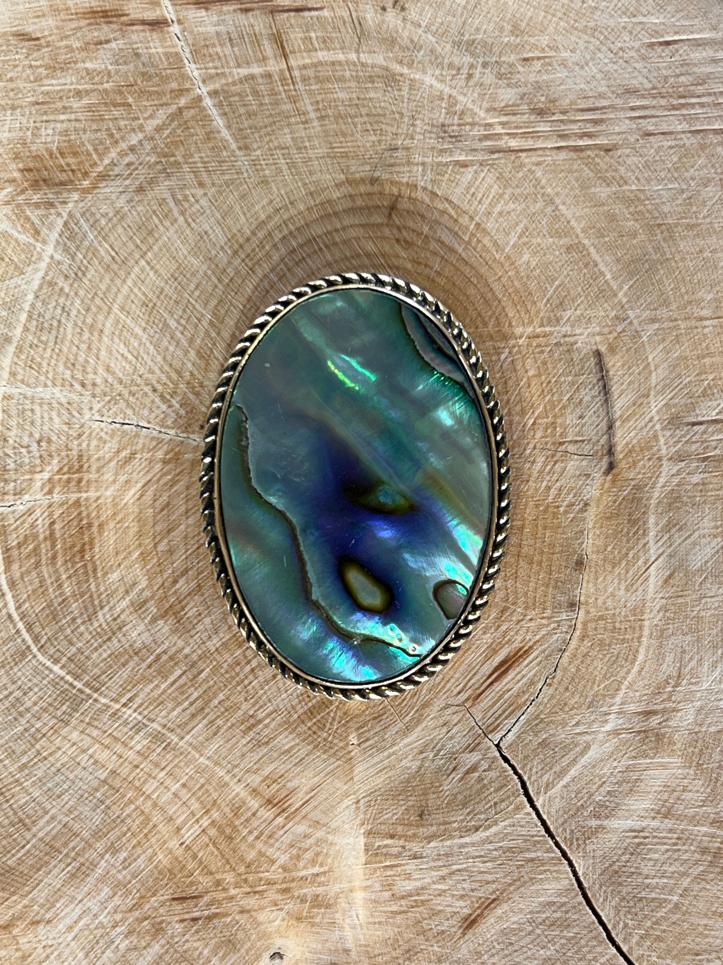 Abalone Shell sertie doré n°D4 (3,5cm x 2,5cm)