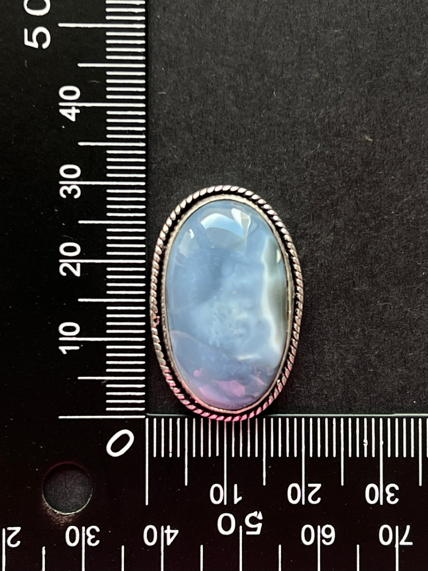 Opale Bleue sertie n°3 (3cm x 2cm)