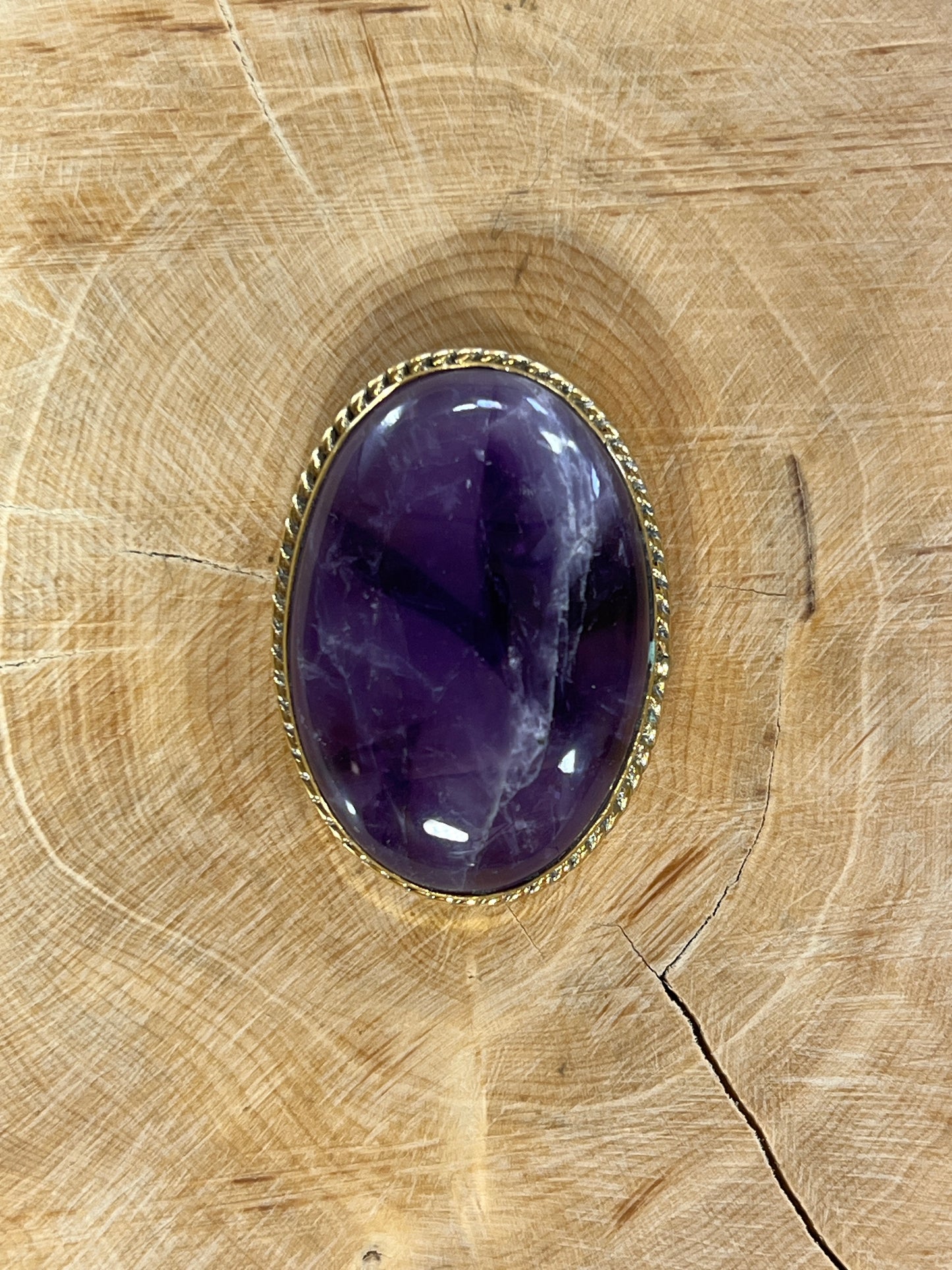Améthyste sertie doré n°D4 (3,5cm x 2,4cm)