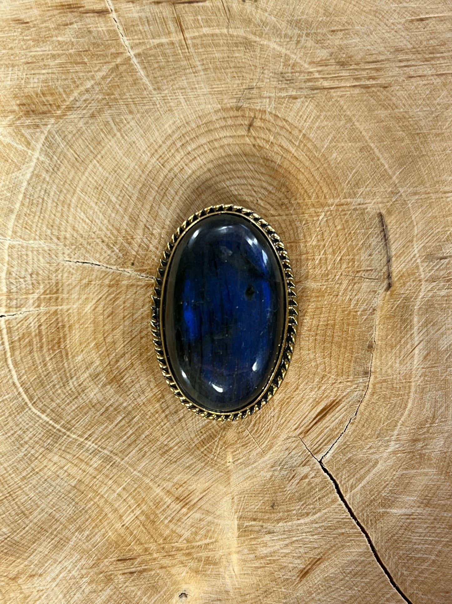 Labradorite sertie doré n°D5 (2,8cm x 1,9cm)