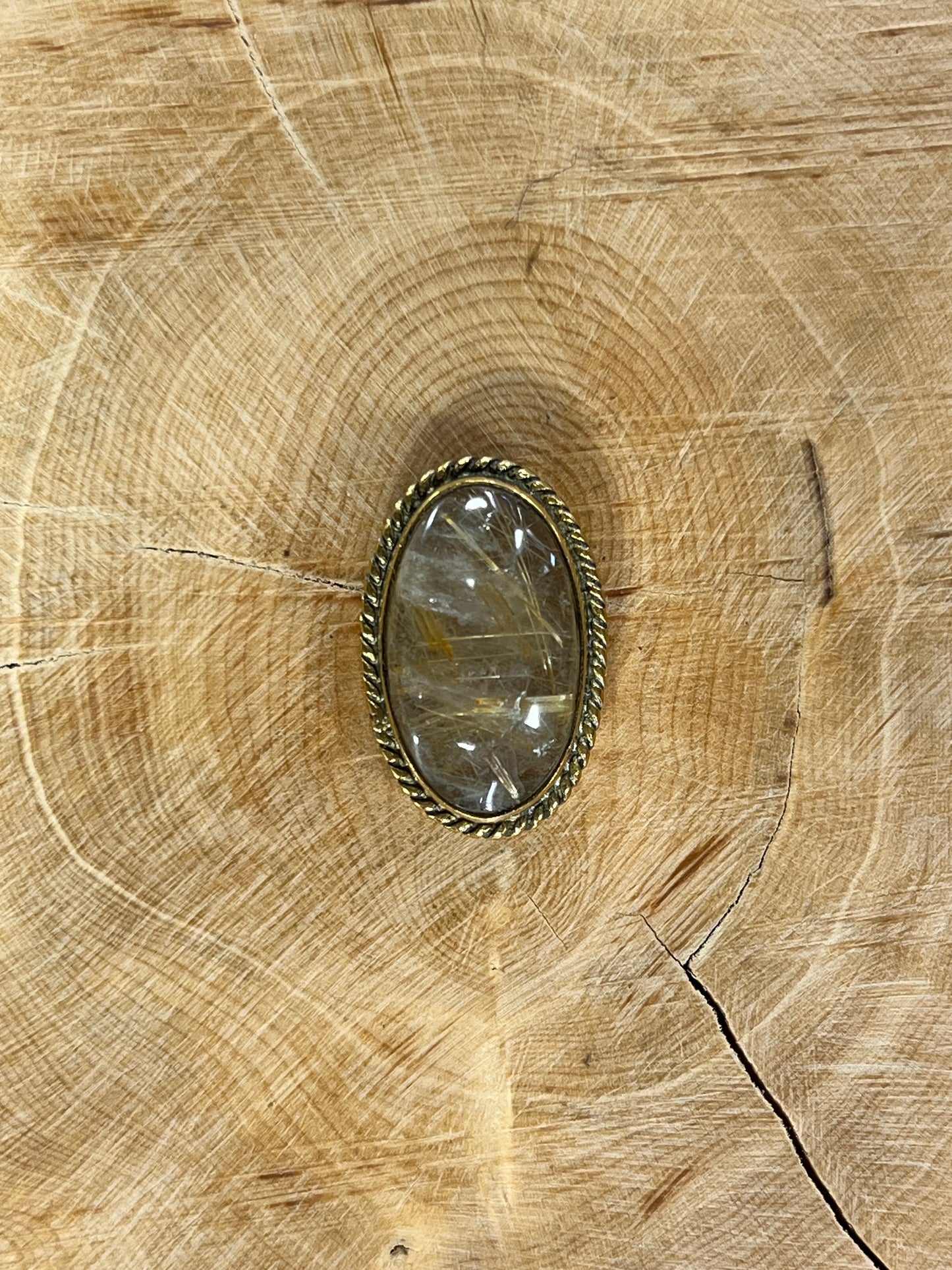 Quartz Rutile sertie doré n°D4 (2,3cm x 1,5cm)