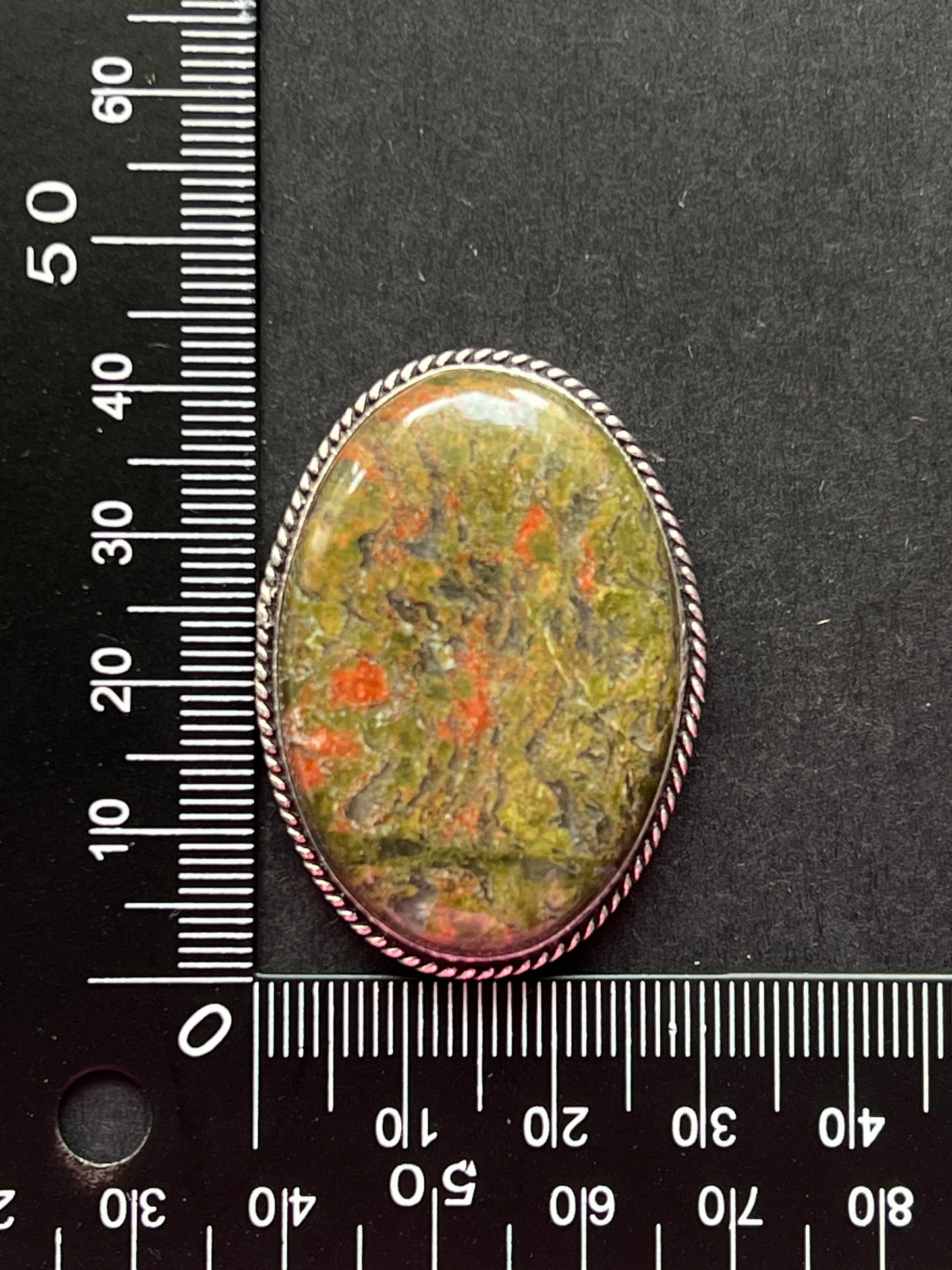 Unakite sertie n°4 (4,3cm x 3cm)