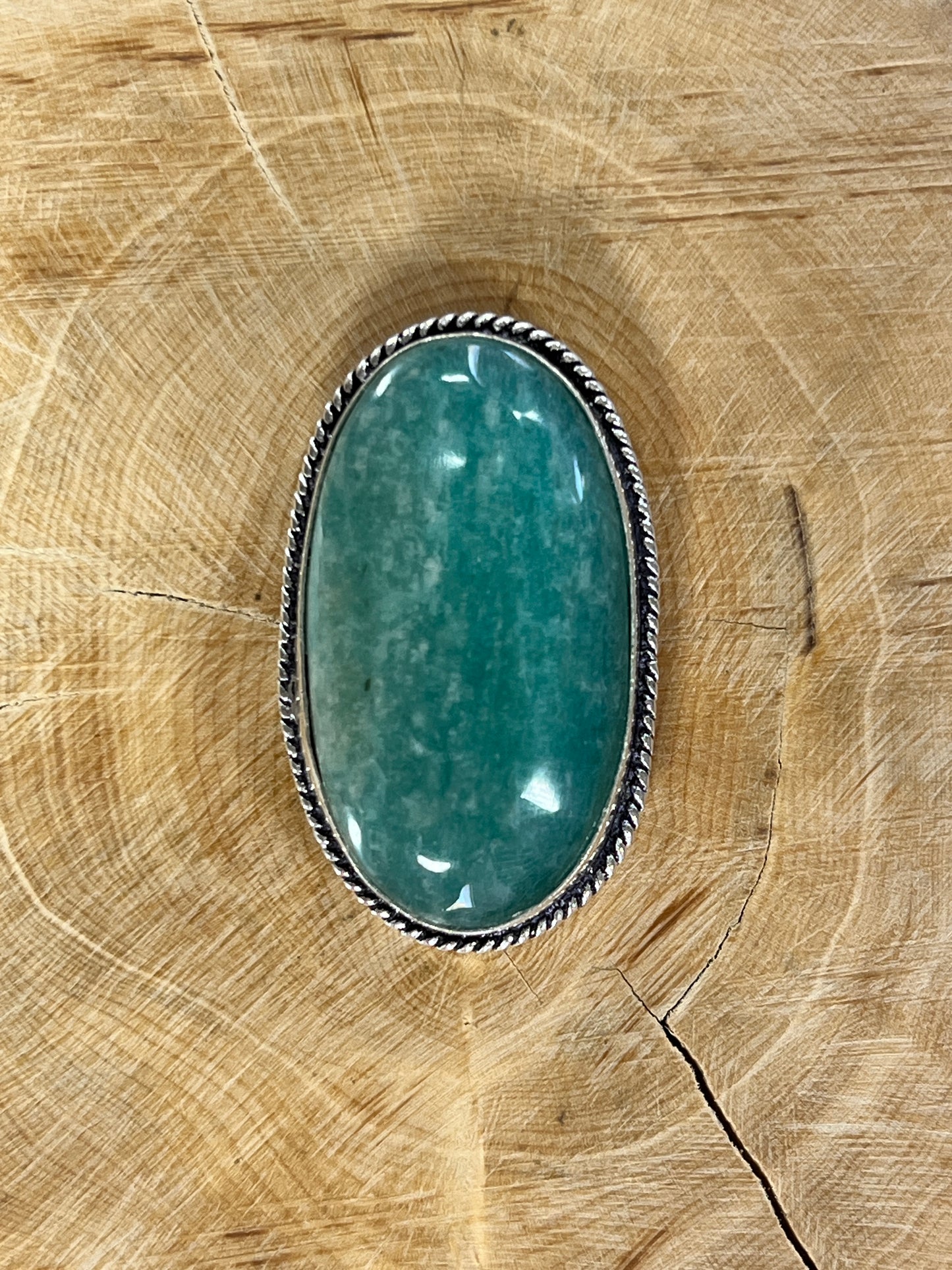 Amazonite sertie argenté n°A4 (3,7cm x 2,3cm)