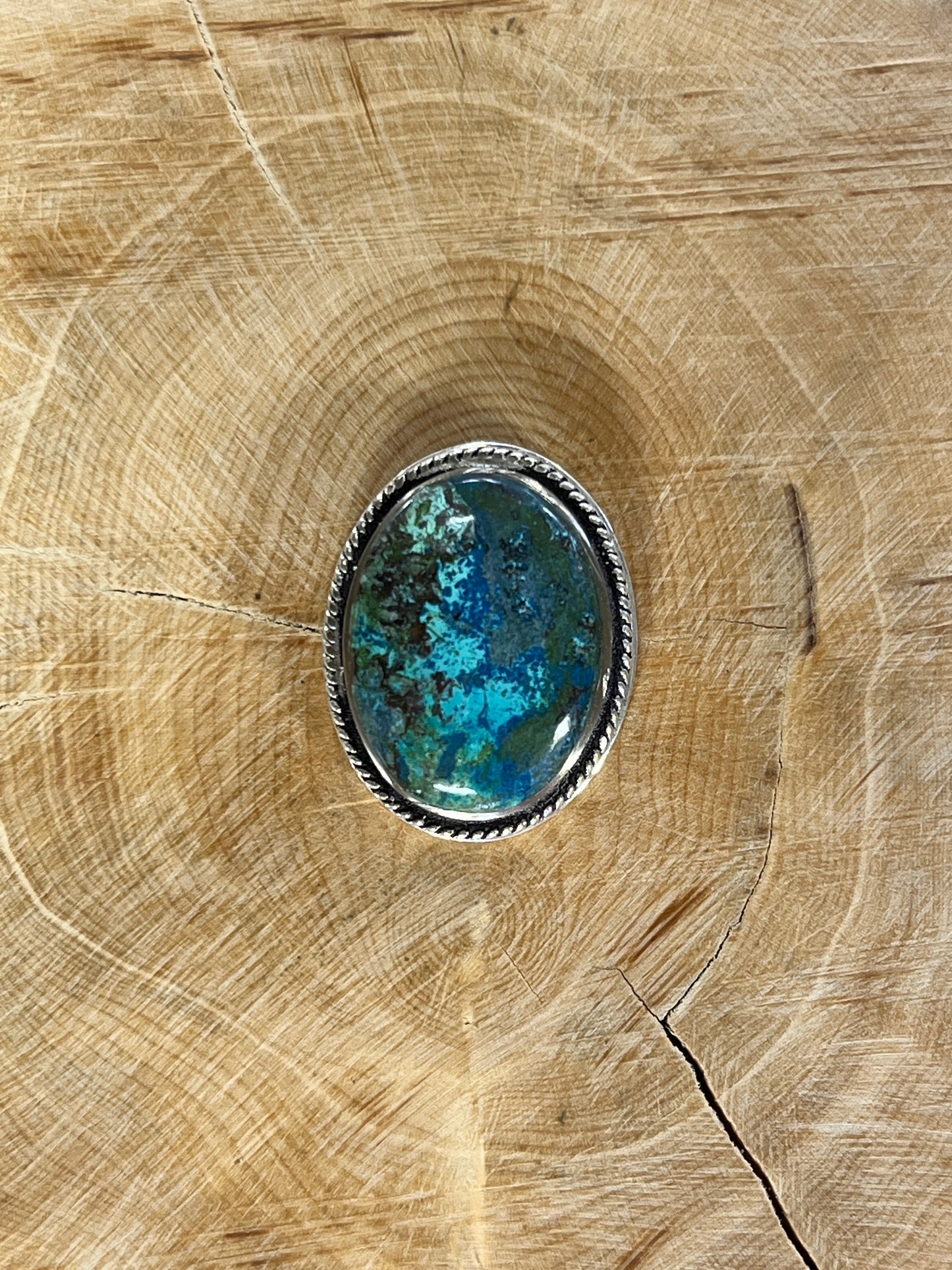 Chrysocolle sertie argenté n°A1 (2,5cm x 2cm)