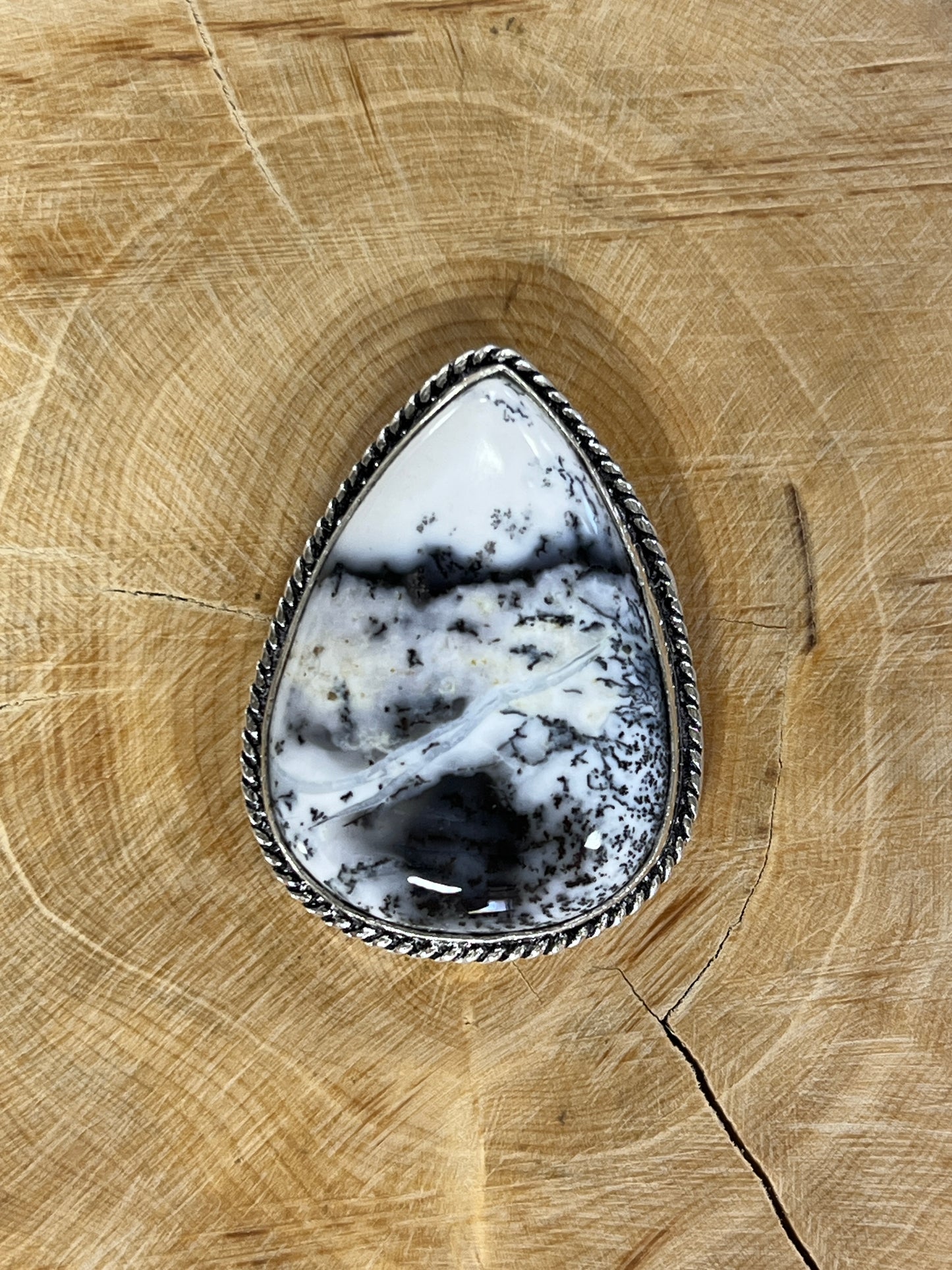 Dendrite sertie argenté n°A1 (3,8cm x 2,6cm)