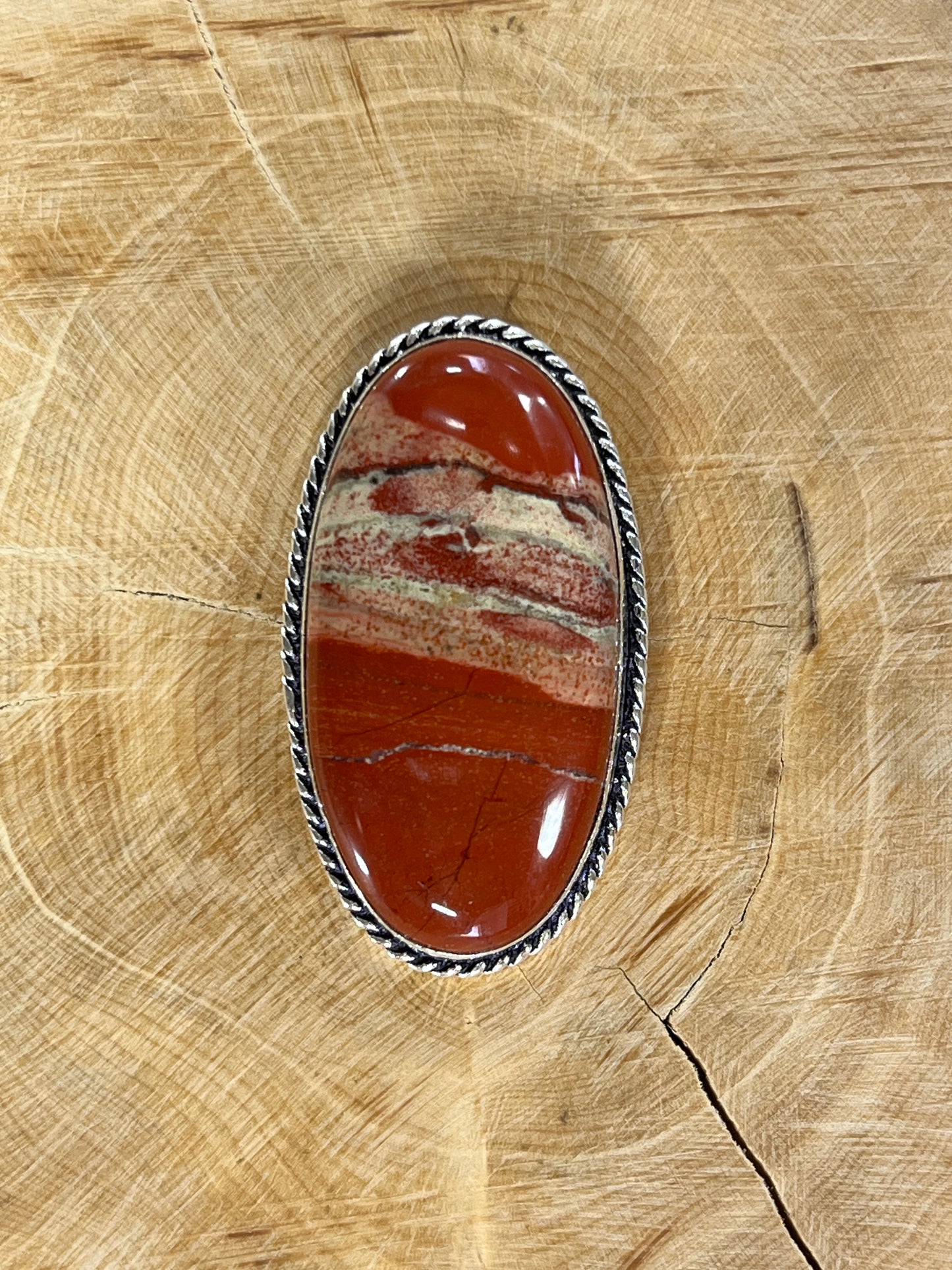 Jaspe sertie argenté n°A5 (3,9cm x 2,2cm)