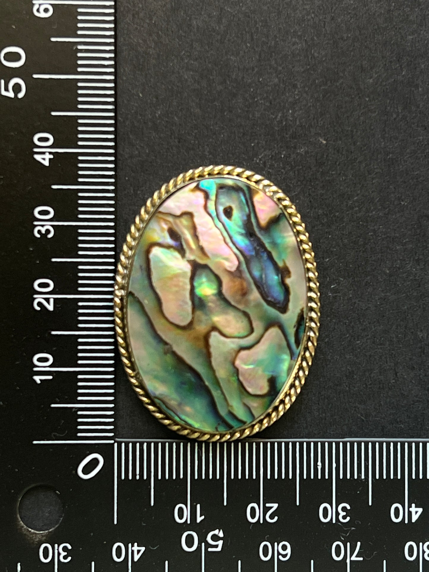 Abalone Shell sertie n°1 (3,8cm x 2,8cm)