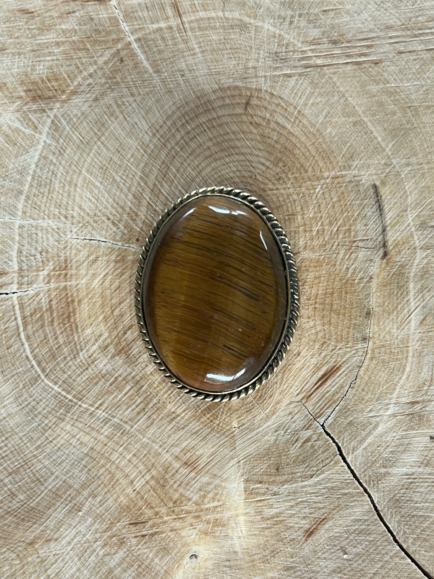 Oeil de Tigre sertie doré n°D7 (2,9cm x 2,2cm)