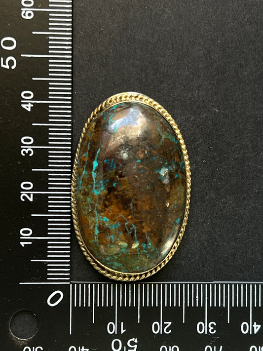 Chrysocolle sertie n°1 (4,3cm x 2,8cm)