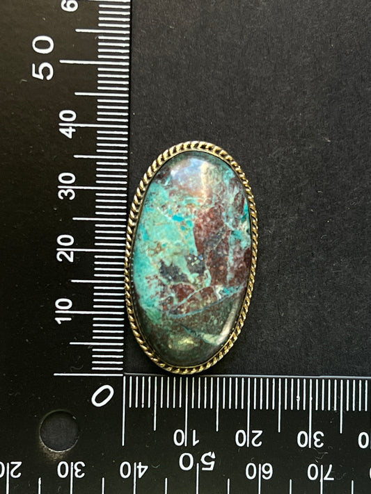 Chrysocolle sertie n°2 (3,8cm x 2,1cm)