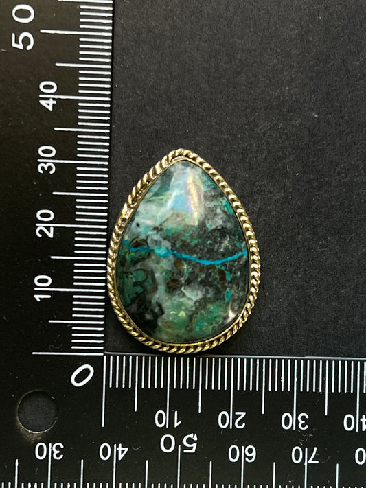 Chrysocolle sertie n°3 (3,3cm x 2,4cm)