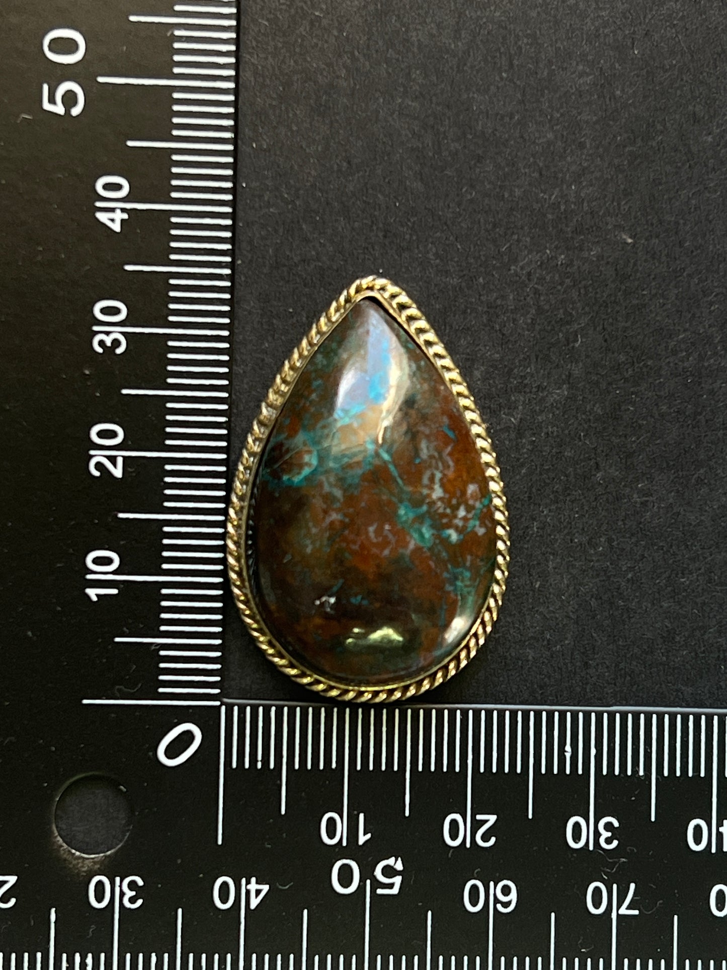 Chrysocolle sertie n°4 (3,5cm x 2,4cm)