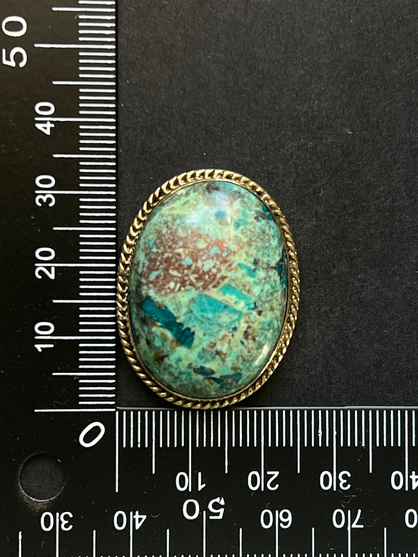 Chrysocolle sertie n°5 (3,3cm x 2,5cm)