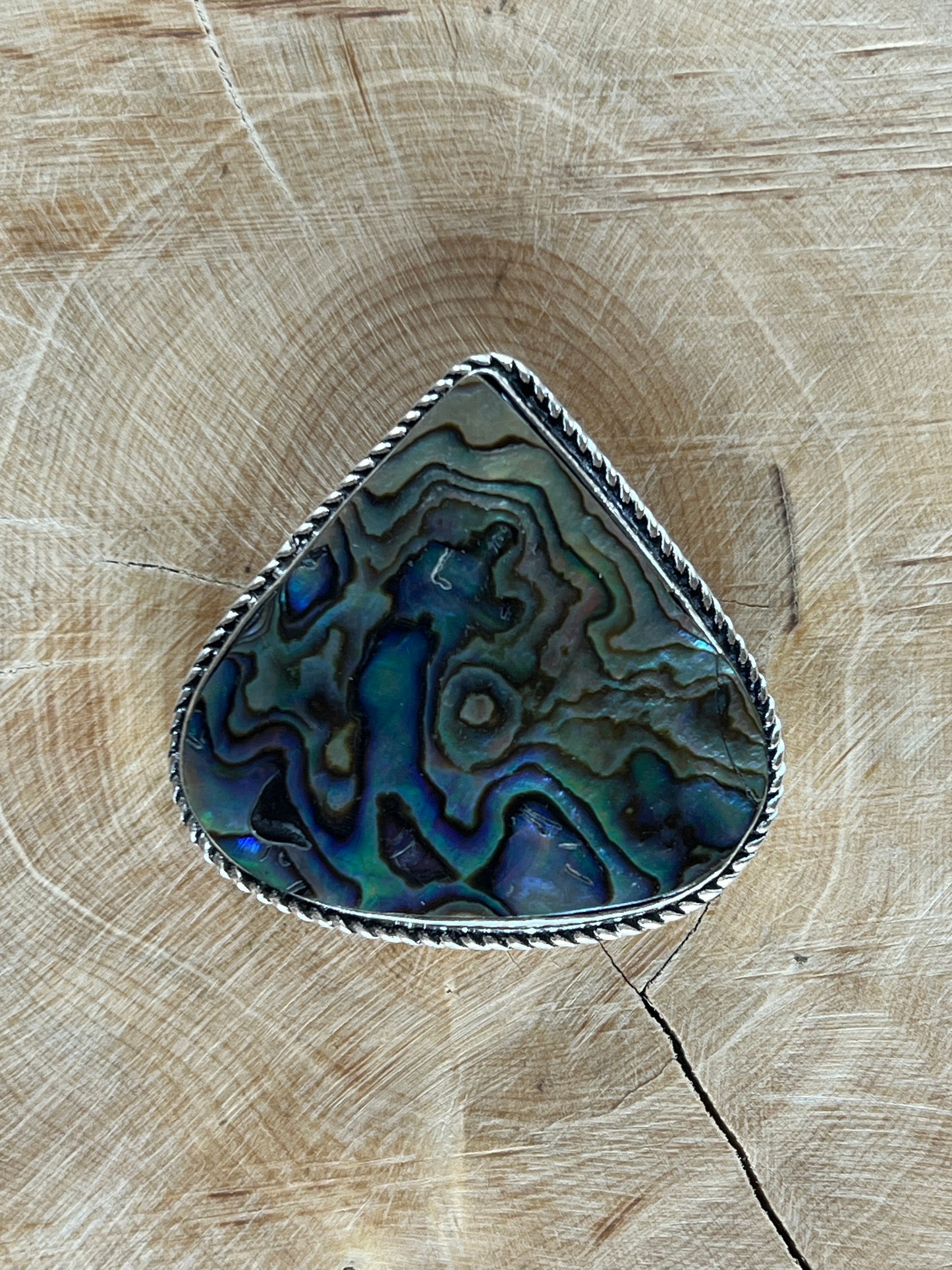 Abalone Shell sertie argenté n°A5 (3,6cm x 3,7cm)