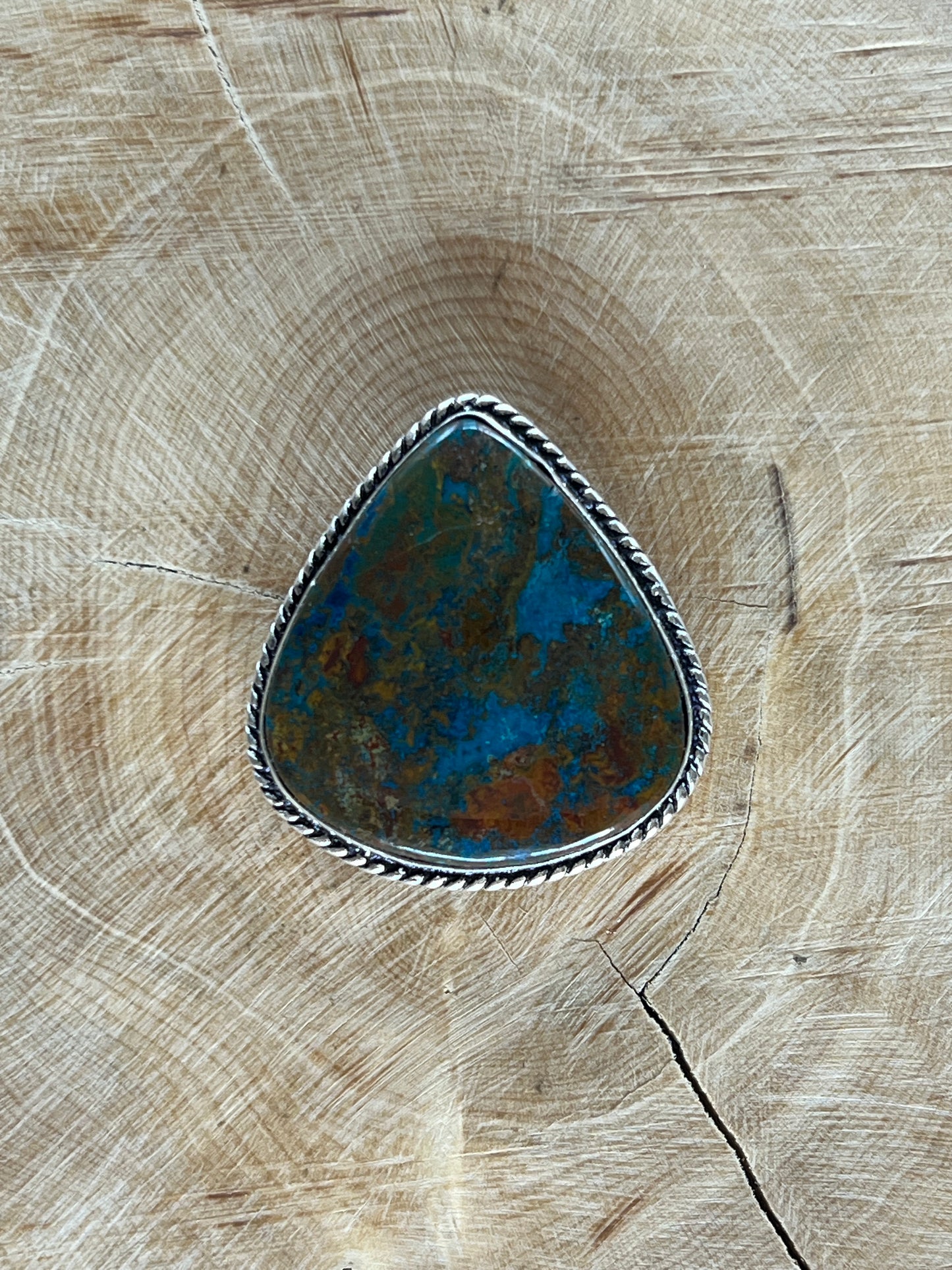 Azurite sertie argenté n°A3 (2,9cm x 2,4cm)