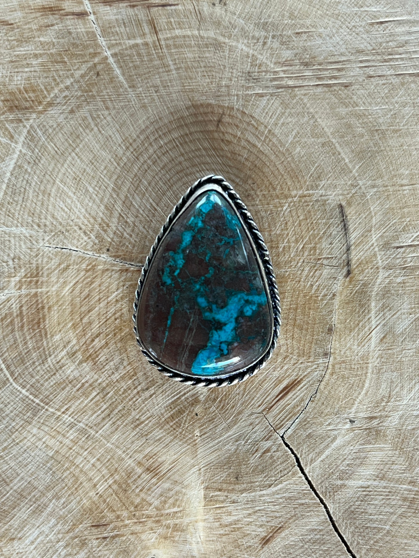 Chrysocolle sertie argenté n°A1 (2,9cm x 1,9cm)