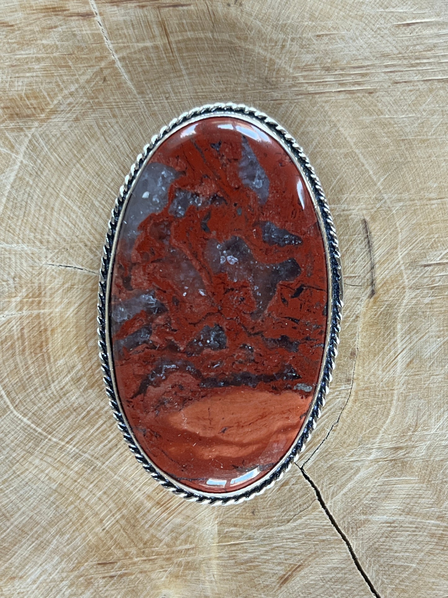 Jaspe sertie argenté n°A2 (5cm x 3,1cm)