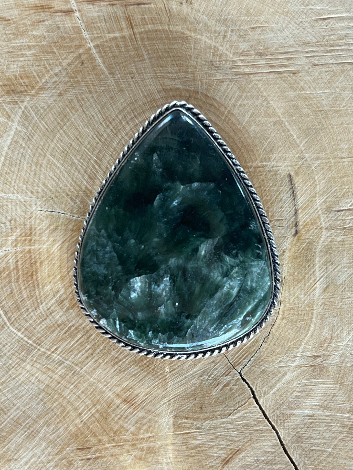 Séraphinite sertie argenté n°A2 (4cm x 2,9cm)