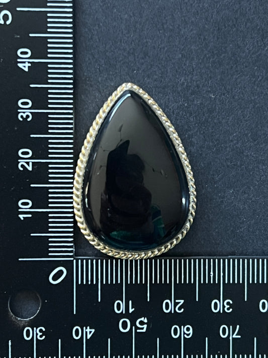 Obsidienne sertie n°1 (3,1cm x 2,5cm)