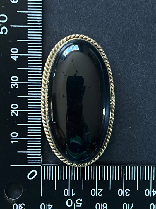 Obsidienne sertie n°2 (4,8cm x 2,7cm)