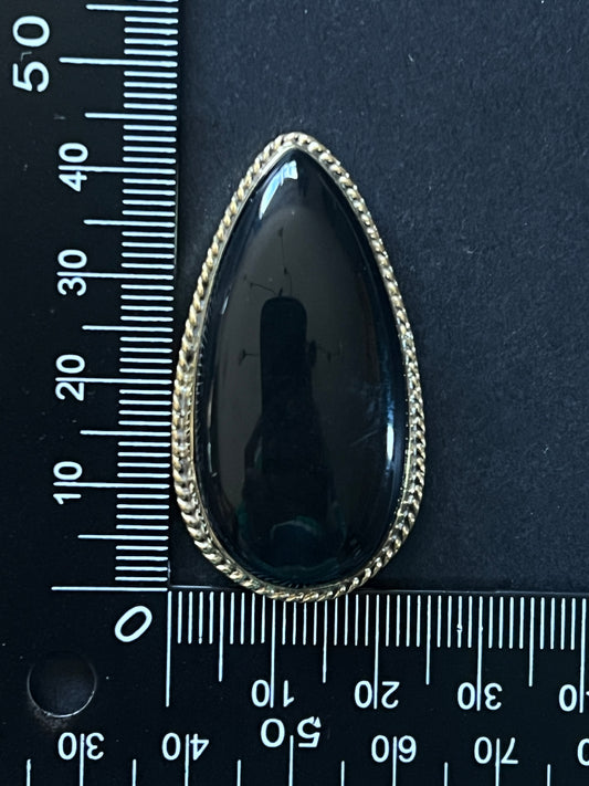 Obsidienne sertie n°4 (4,9cm x 2,5cm)