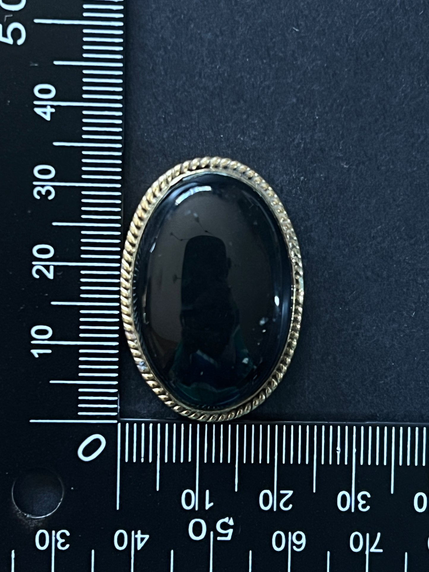 Obsidienne sertie n°5 (3,4cm x 2,4cm)