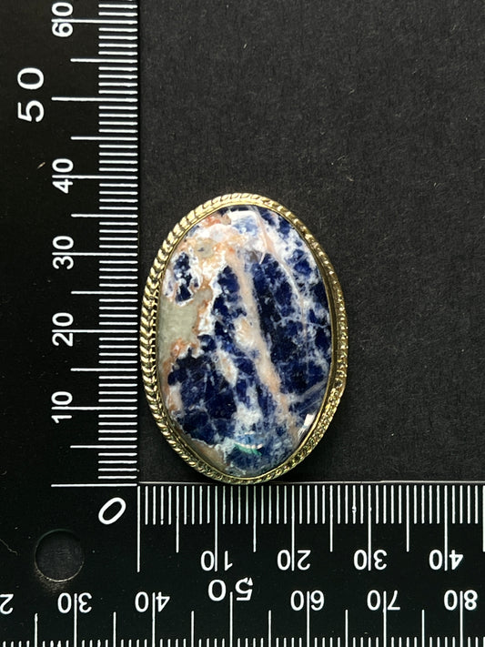 Sodalite sertie n°D5 (3,8cm x 2,8cm)