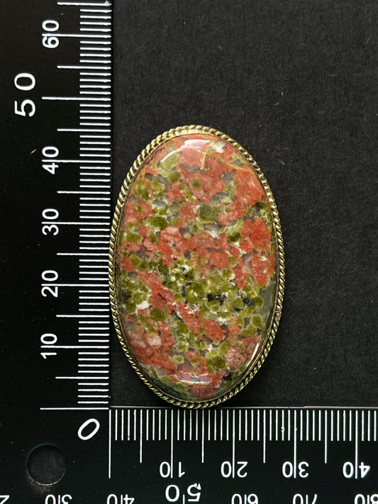 Unakite sertie n°1 (4,7cm x 2,8cm)