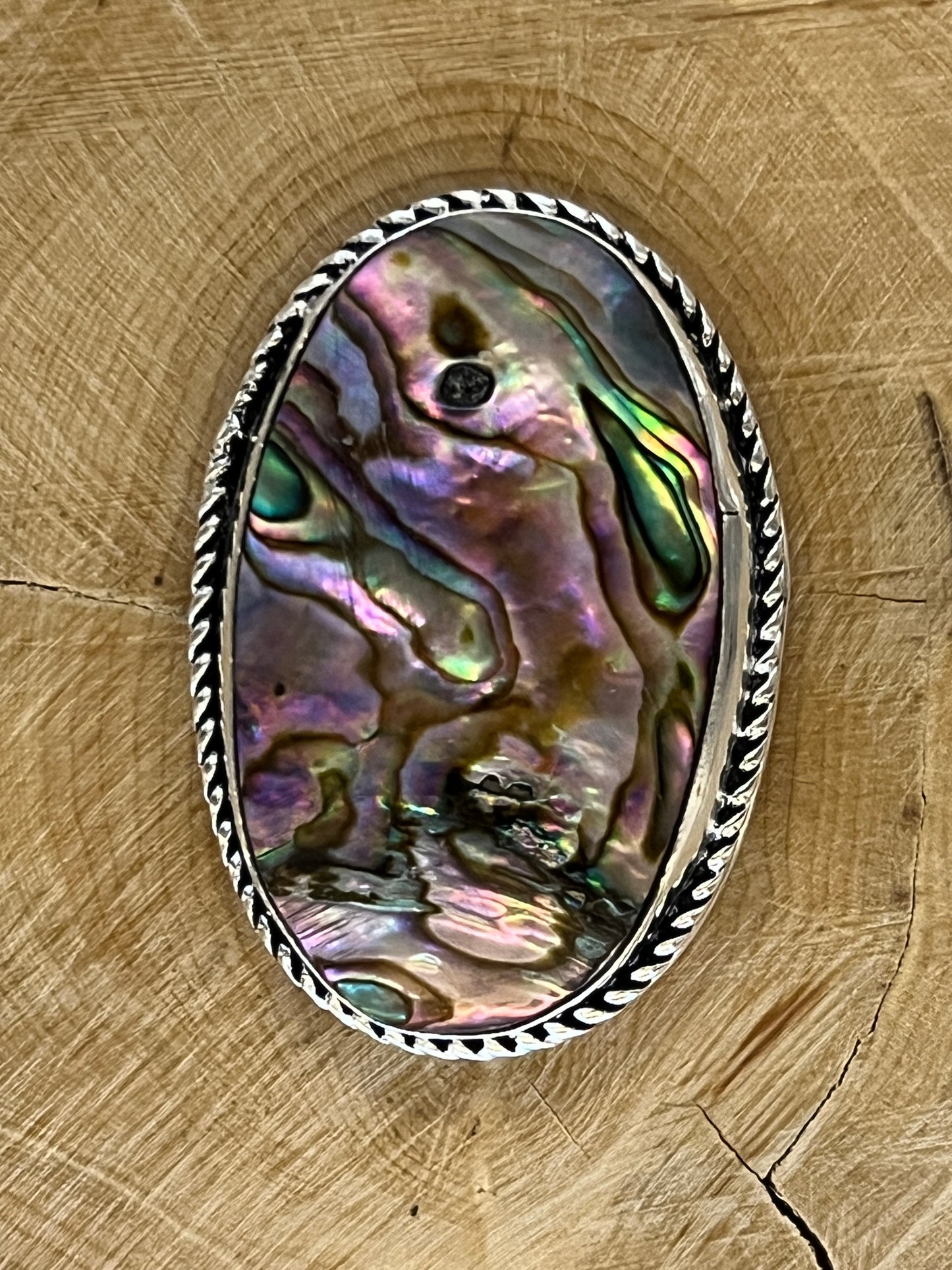 Abalone Shell sertie argenté n°A2 (3,5cm x 2,5cm)