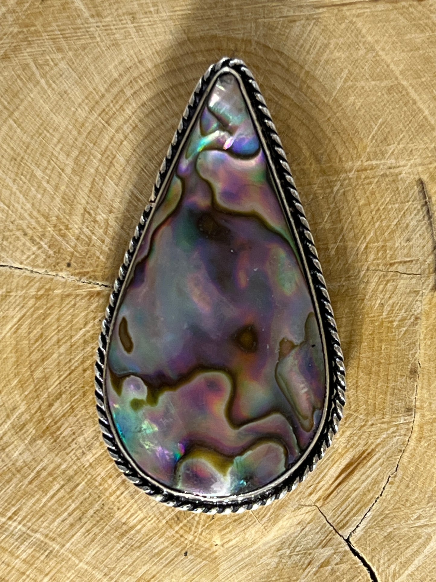 Abalone Shell sertie argenté n°A3 (4cm x 1,9cm)
