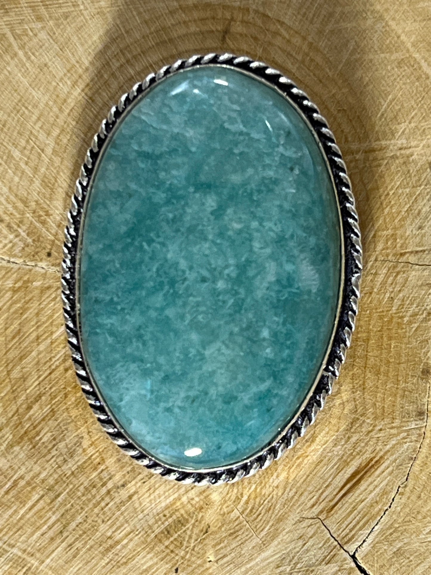 Amazonite sertie argenté n°A1 (3,4cm x 2,4cm)