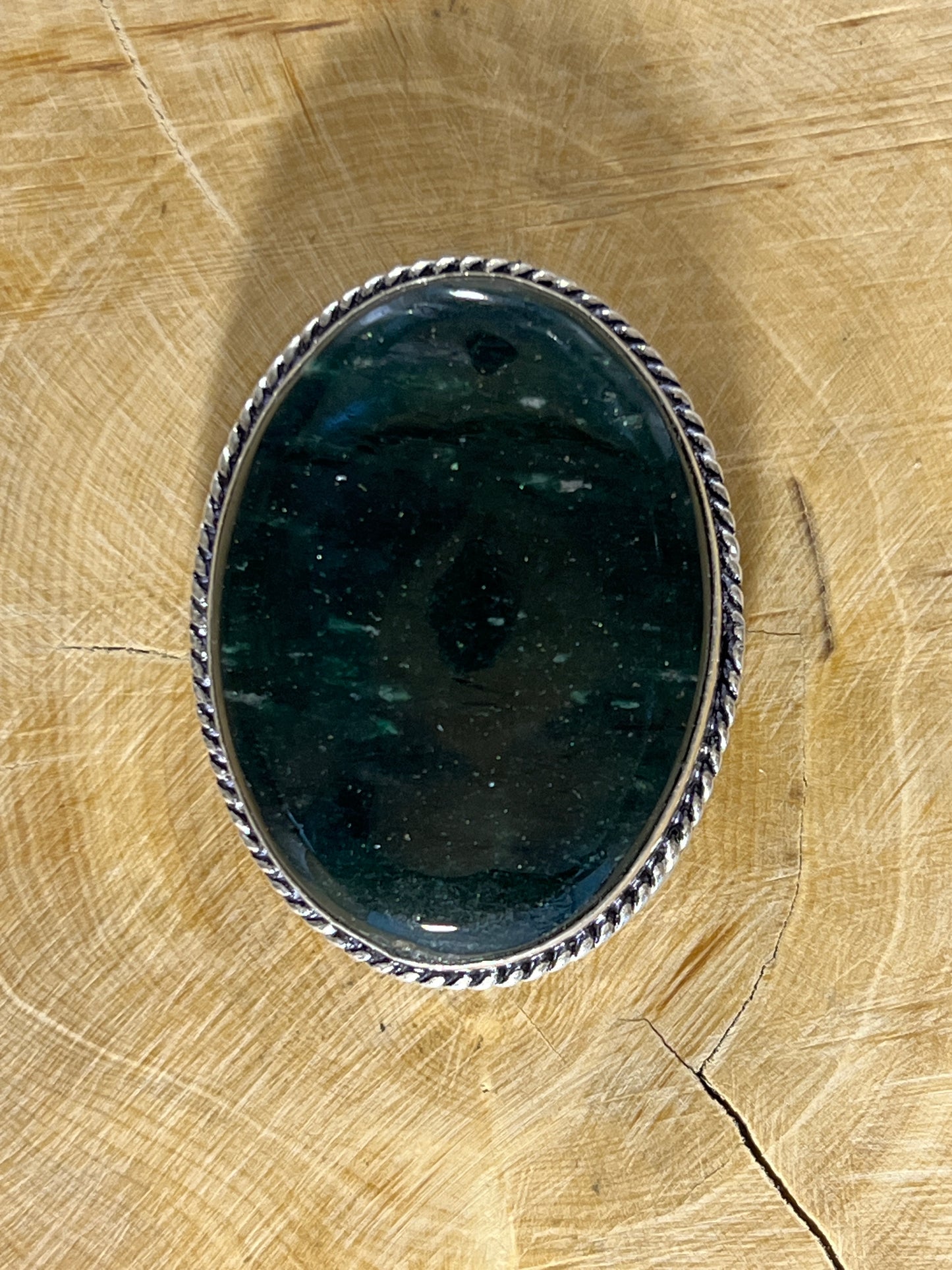 Aventurine sertie argenté n°A3 (4cm x 3,1cm)