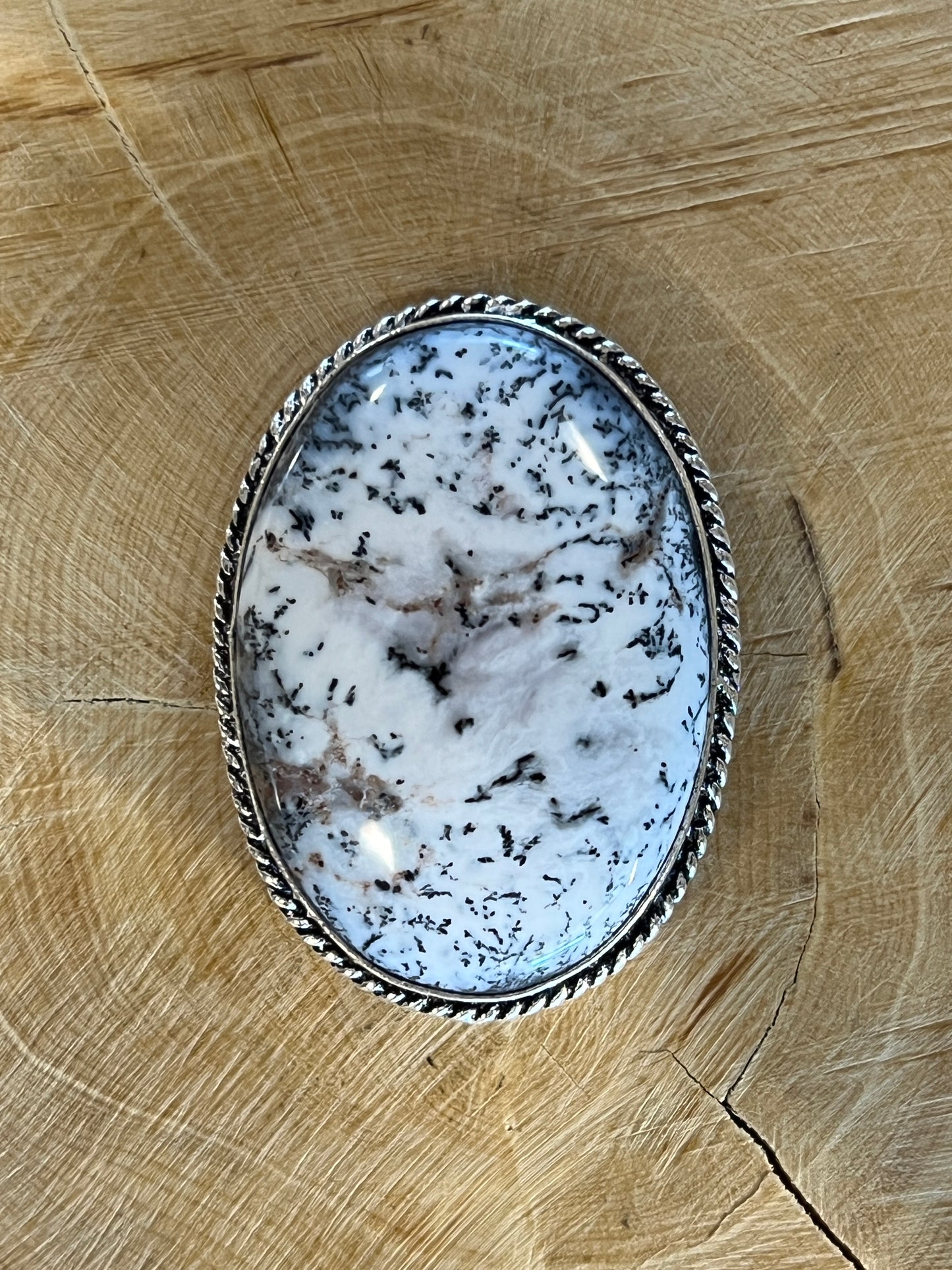 Dendrite sertie argenté n°A4 (3,9cm x 2,7cm)