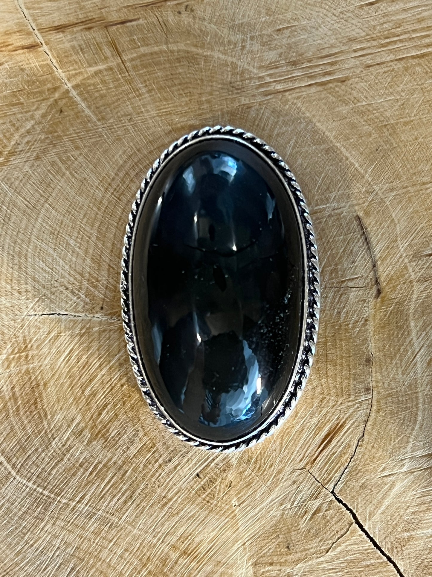 Obsidienne sertie argenté n°A4 (3,8cm x 2,4cm)