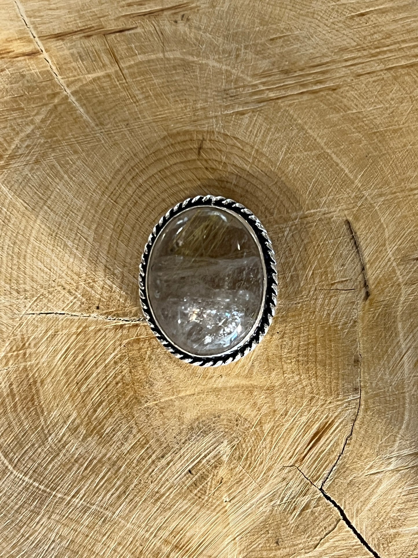 Quartz Rutile sertie argenté n°A1 (2cm x 1,6cm)
