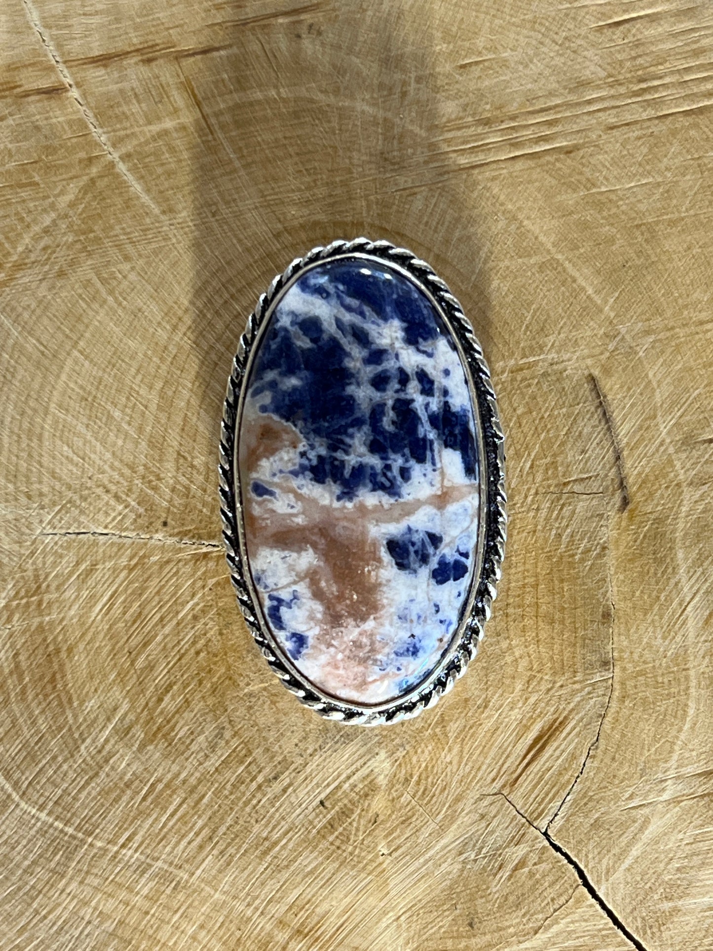 Sodalite sertie argenté n°A4 (3,4cm x 2cm)