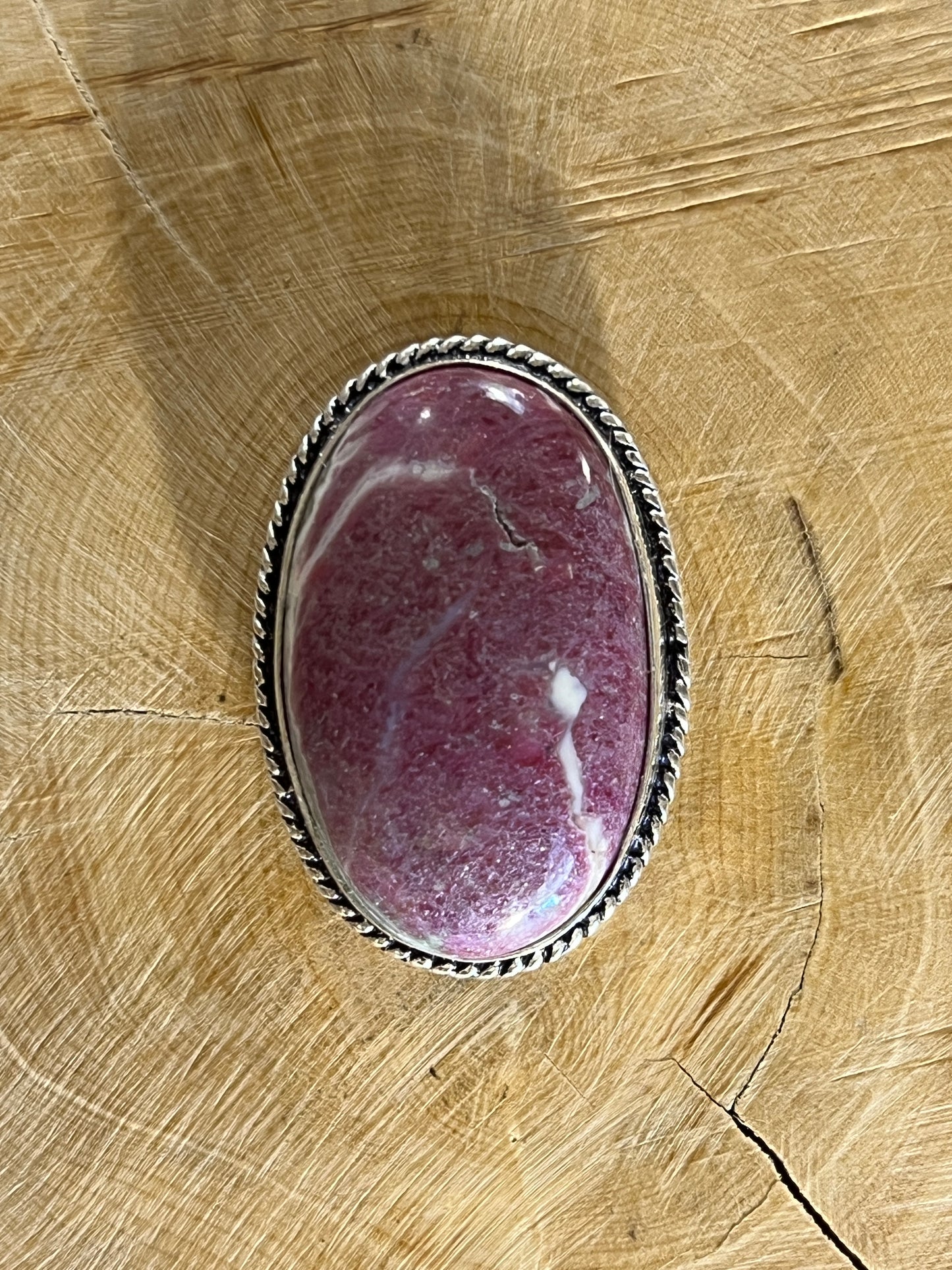 Zoïsite Rubis sertie argenté n°A1 (3,4cm x 2,3cm)