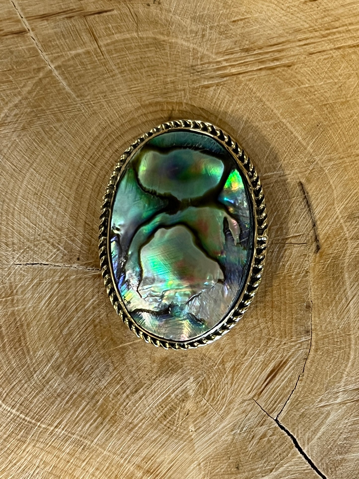 Abalone Shell sertie doré n°D5 (3,2cm x 2,3cm)