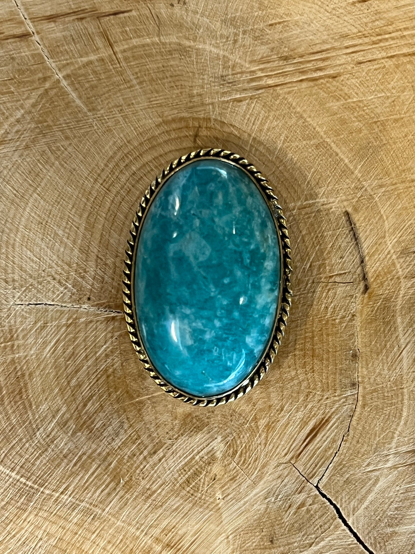 Amazonite sertie dorée n°D3 (3cm x 1,9cm)