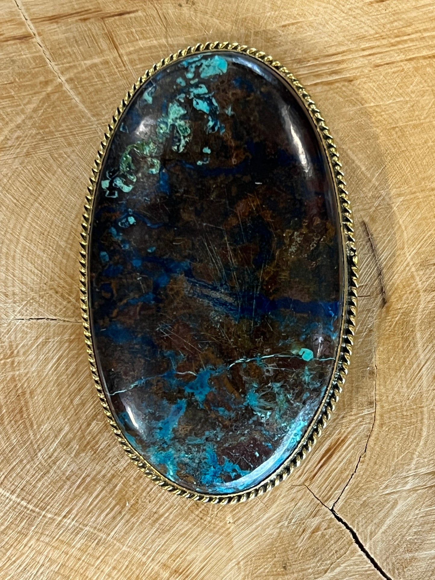 Azurite sertie doré n°D2 (5,2cm x 3,2cm)