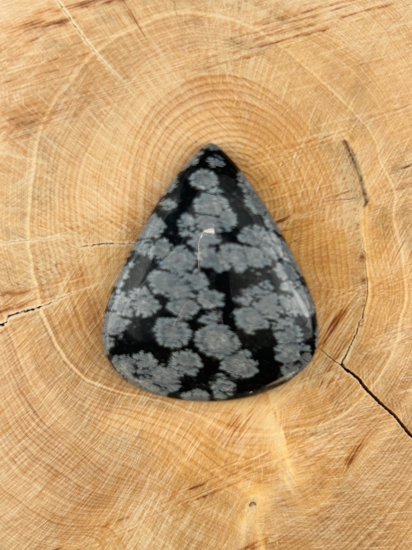 Obsidienne Flocon de Neige n°1 (3,8cm x 3,2cm )