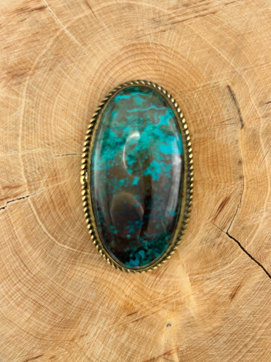 Chrysocolle sertie doré n°D1 (4,2cm x 2,6cm)